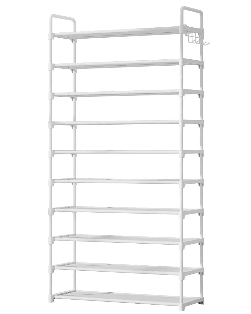 10-Tier Shoe Rack with Cover, Vertical Shelf