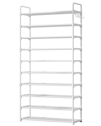 10-Tier Shoe Rack with Cover, Vertical Shelf